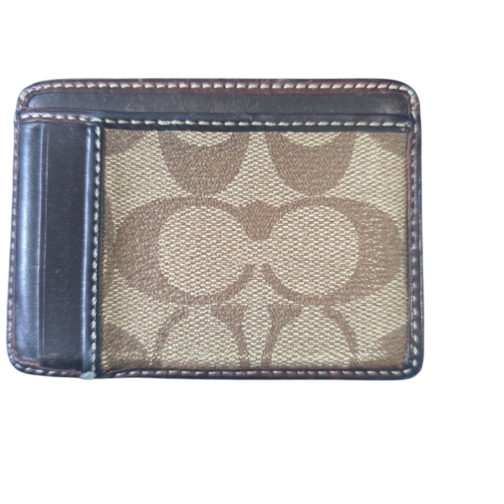 Coach Brown and Tan Card Holder - Picture 7 of 7
